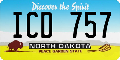ND license plate ICD757