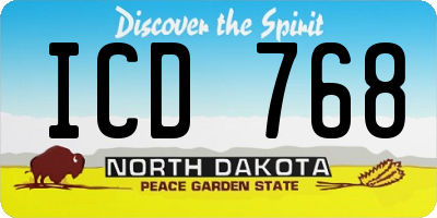 ND license plate ICD768