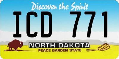 ND license plate ICD771