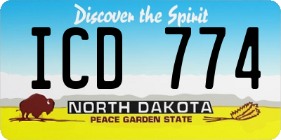 ND license plate ICD774