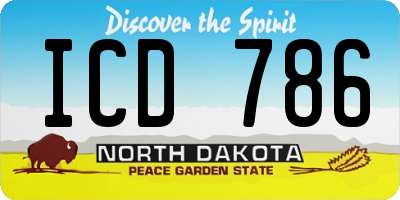 ND license plate ICD786