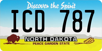 ND license plate ICD787