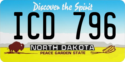 ND license plate ICD796