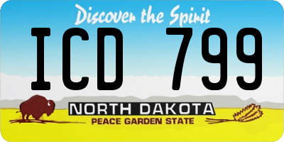 ND license plate ICD799