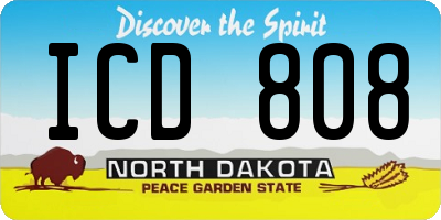ND license plate ICD808