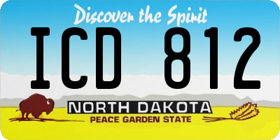 ND license plate ICD812
