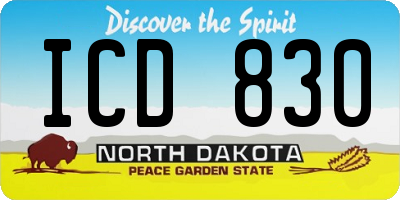 ND license plate ICD830