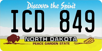 ND license plate ICD849