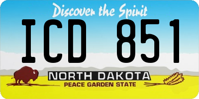 ND license plate ICD851