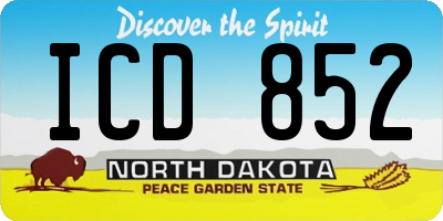 ND license plate ICD852
