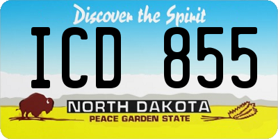ND license plate ICD855
