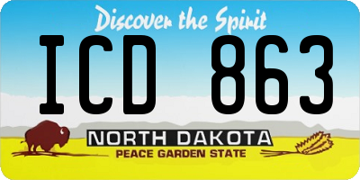 ND license plate ICD863
