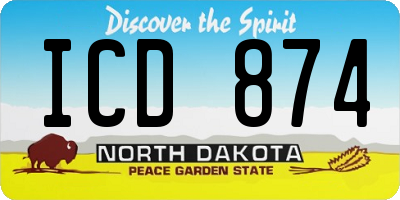 ND license plate ICD874