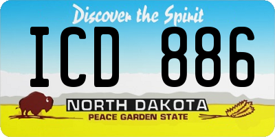 ND license plate ICD886