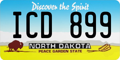 ND license plate ICD899