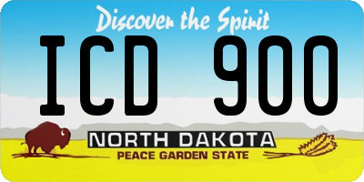ND license plate ICD900