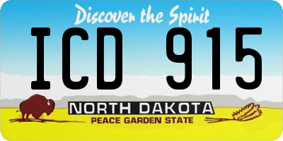 ND license plate ICD915