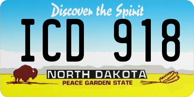 ND license plate ICD918