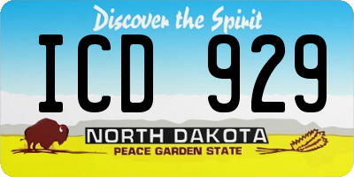 ND license plate ICD929