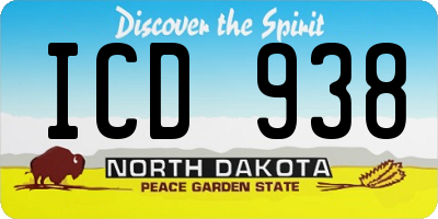 ND license plate ICD938