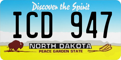 ND license plate ICD947