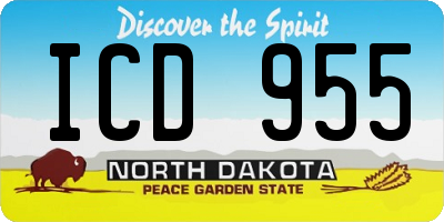 ND license plate ICD955