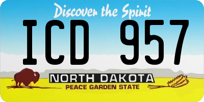ND license plate ICD957