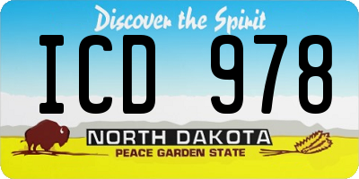 ND license plate ICD978