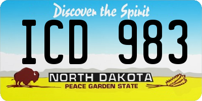 ND license plate ICD983