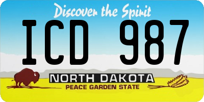 ND license plate ICD987