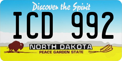 ND license plate ICD992