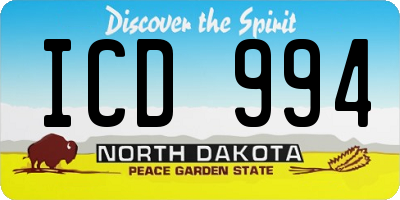 ND license plate ICD994