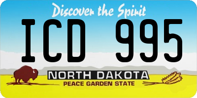ND license plate ICD995