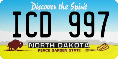 ND license plate ICD997