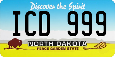 ND license plate ICD999