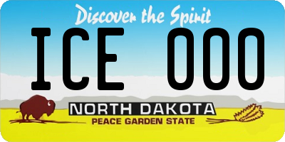 ND license plate ICE000