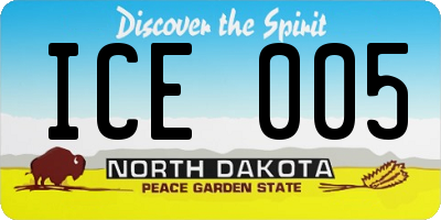 ND license plate ICE005