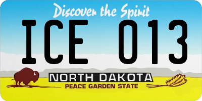 ND license plate ICE013