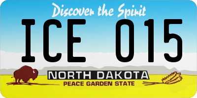ND license plate ICE015