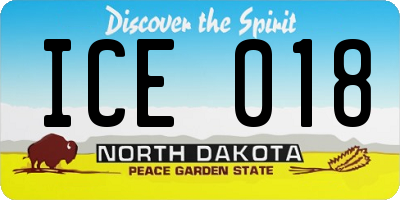 ND license plate ICE018