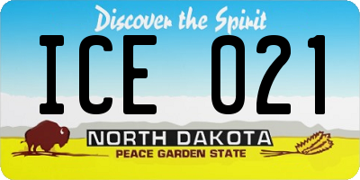 ND license plate ICE021