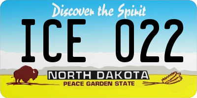 ND license plate ICE022