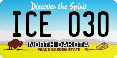 ND license plate ICE030