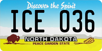 ND license plate ICE036