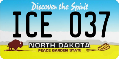 ND license plate ICE037