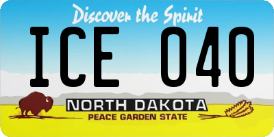 ND license plate ICE040