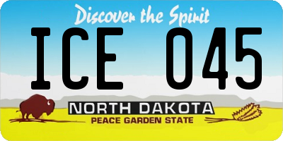 ND license plate ICE045