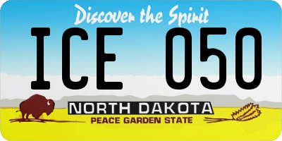 ND license plate ICE050