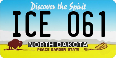 ND license plate ICE061