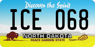 ND license plate ICE068